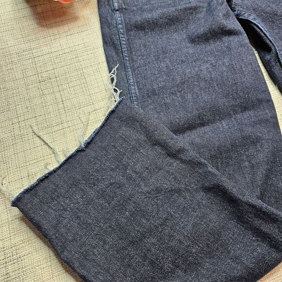 J.Crew Dark Wash Wide Leg Jeans‎ Raw Hem Denim Size 26 - Picture 2 of 7